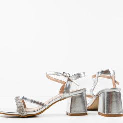 Sandale cu toc Rhoxane Argintii 7