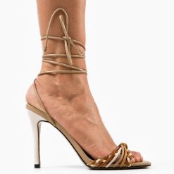 Sandale cu toc Sameera Bej 4