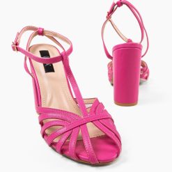 Sandale cu toc Shila Fuchsia 5