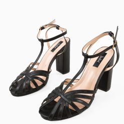 Sandale cu toc Shila Negre 5