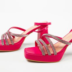 Sandale cu toc Shohre Fuchsia 4