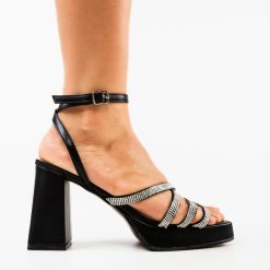 Sandale cu toc Shohre Negre 3