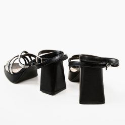Sandale cu toc Shohre Negre 6