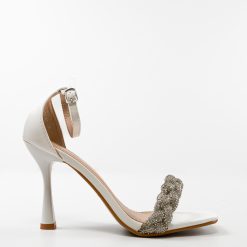 Sandale cu toc Silve Albe 3