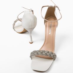 Sandale cu toc Silve Albe 5