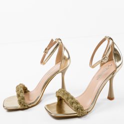 Sandale cu toc Silve Aurii 5