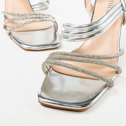 Sandale cu toc Sommer Argintii 4