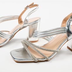 Sandale cu toc Sommer Argintii 5