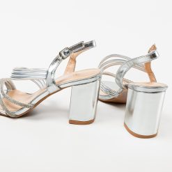 Sandale cu toc Sommer Argintii 6