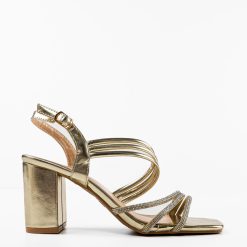 Sandale cu toc Sommer Aurii 3