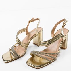 Sandale cu toc Sommer Aurii 4