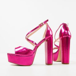 Sandale cu toc Stella Fuchsia 5