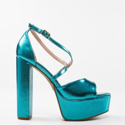 Sandale cu toc Stella Turcoaz 4