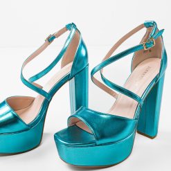 Sandale cu toc Stella Turcoaz 5