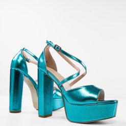 Sandale cu toc Stella Turcoaz 7