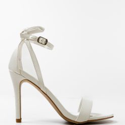 Sandale cu toc Tammie Albe 3