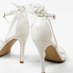 Sandale cu toc Tammie Albe 4