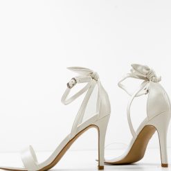 Sandale cu toc Tammie Albe 5