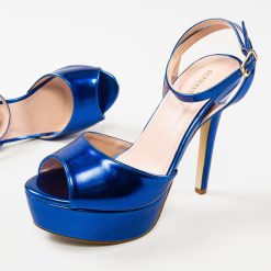 Sandale cu toc Thyrza Albastre 5