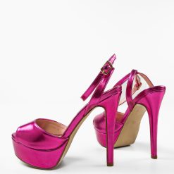 Sandale cu toc Thyrza Fuchsia 6