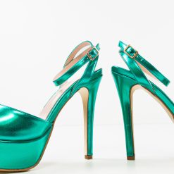 Sandale cu toc Thyrza Verzi 7