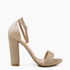 Sandale cu toc Velma Aurii 3