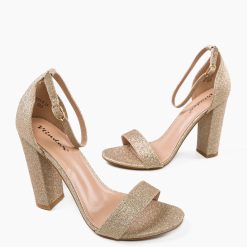 Sandale cu toc Velma Aurii 5