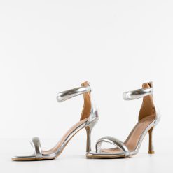 Sandale cu toc Yakup Argintii 7