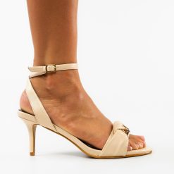 Sandale cu toc Yegorov Bej 3
