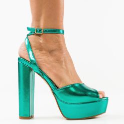 Sandale cu toc Yuuki Turcoaz 4