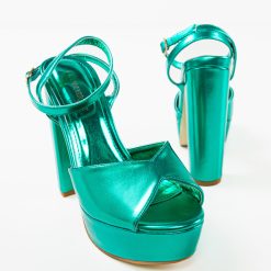 Sandale cu toc Yuuki Turcoaz 6