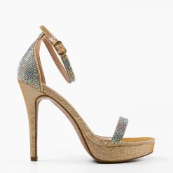 Sandale cu toc Zaurbe Aurii 4