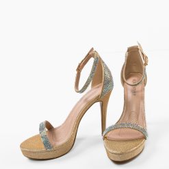 Sandale cu toc Zaurbe Aurii 5