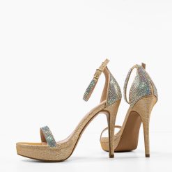 Sandale cu toc Zaurbe Aurii 7