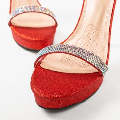 Sandale cu toc Zaurbe Rosii 5