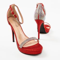 Sandale cu toc Zaurbe Rosii 6