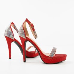 Sandale cu toc Zaurbe Rosii 7