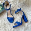 Sandale dama cu toc gros albastre 109  N7-3-Incaltaminte > Incaltaminte dama > Sandale dama