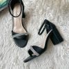 Sandale dama cu toc gros negre GH110 N8-2-Incaltaminte > Incaltaminte dama > Sandale dama