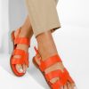 Sandale fara toc Solaria portocalii-Sandale fara toc-Sandale fara toc