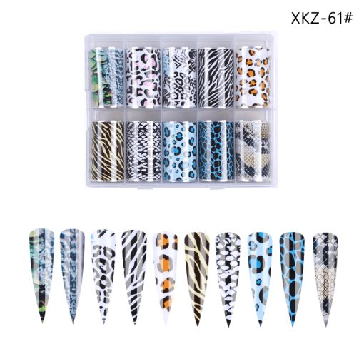 Set 10 folii de transfer 100x4cm. XKZ-61 - XKZ-61 - Everin.ro-NAIL ART ❤️