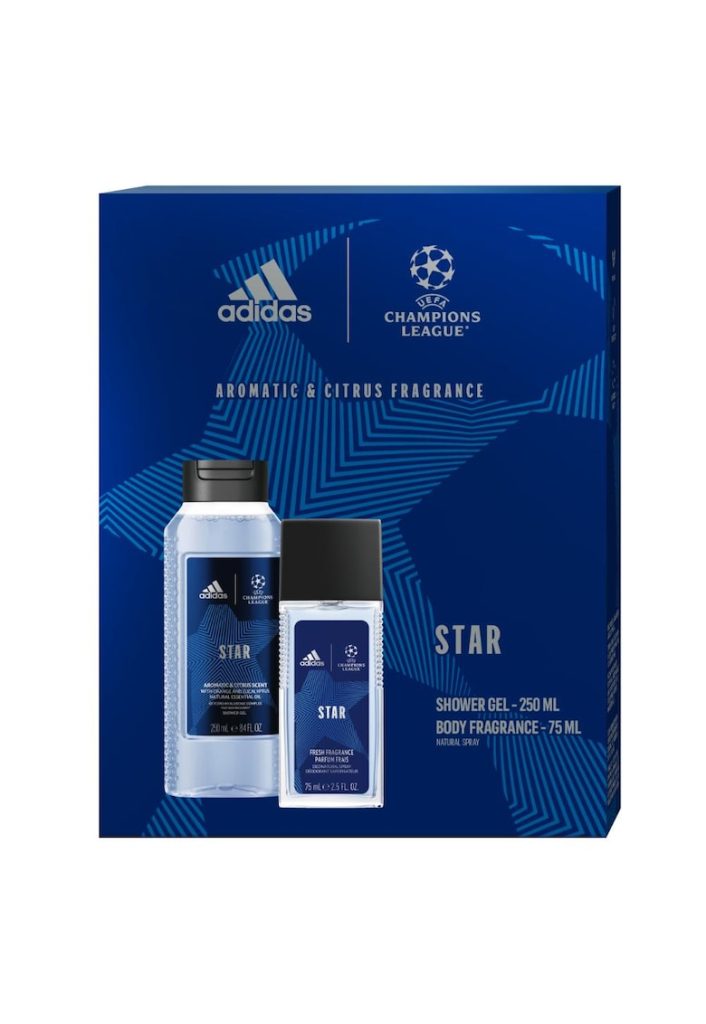 Set Cadou  Uefa Star: Deodorant Natural Spray - 75 ml + Gel de dus - 250 ml-BARBATI-