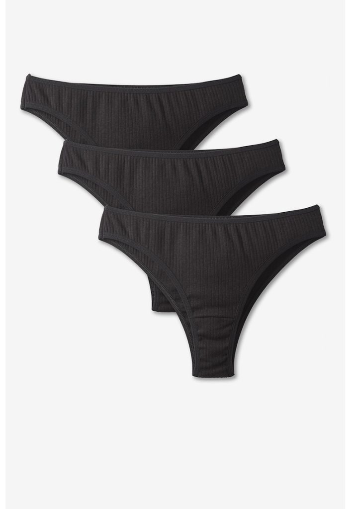 Set de chiloti tanga din amestec de bumbac - 3 perechi-FEMEI-IMBRACAMINTE/Lenjerie intima