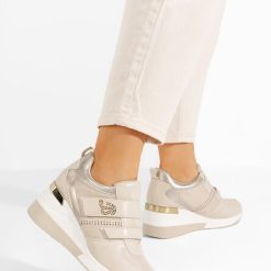Sneakers cu platforma Arven bej-Sneakers cu platforma-Sneakers cu platforma