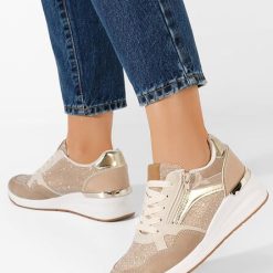 Sneakers cu platforma Charisse bej-Sneakers cu platforma-Noutăți