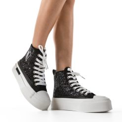 Sneakers dama Cuore Negri-Casual-Casual