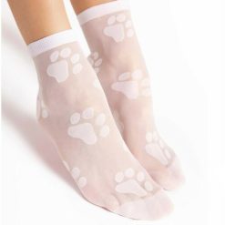 Sosete lycra albe cu model Fiore Pawpaw 20 den-FEMEI