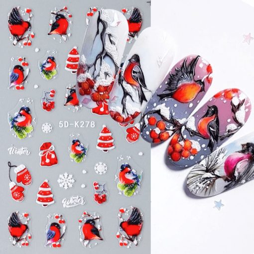 Sticker decor unghii model iarnaFulgi 5D-K278 - STZ-5D03 - EVERIN-NAIL ART ❤️