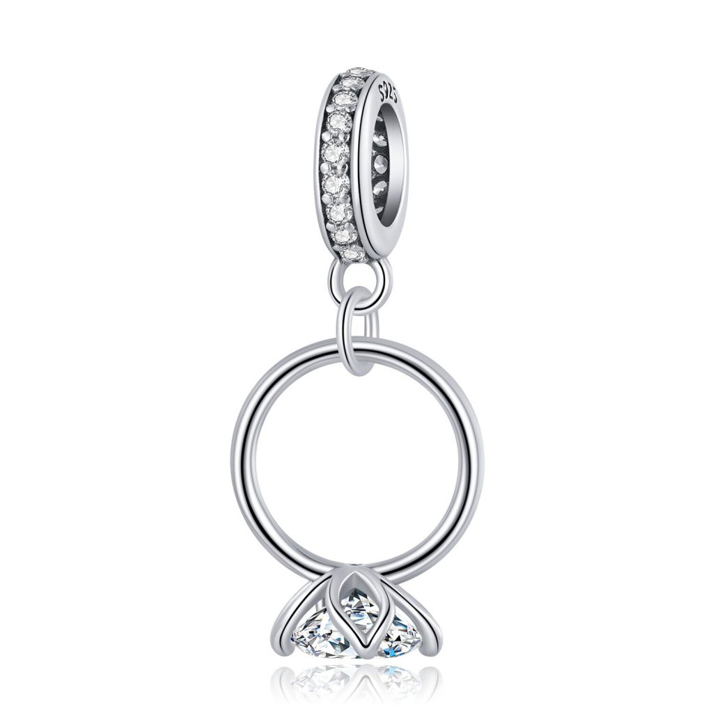 Talisman de argint Drop Crystal Ring-Talismane >> Talismane din Argint (toate)