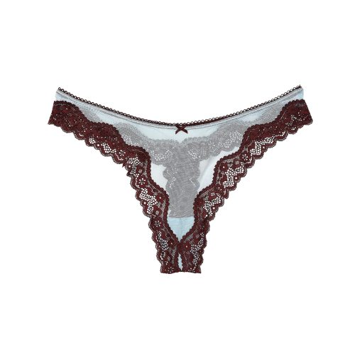 Tease mesh lace-trim high-leg thong panty m-Imbracaminte-Lenjerie intima